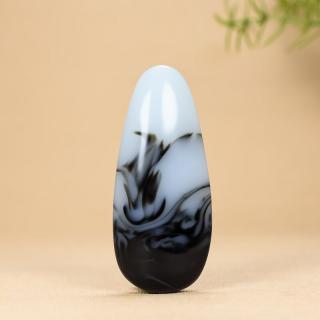 泰妃格新疆和田玉青花原石手把件 玉石把玩件腰挂 车挂