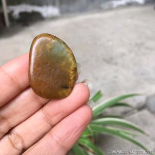 天然新疆和田玉老熟黄沁随形籽料包金小原石挂件-和田玉-7788收藏